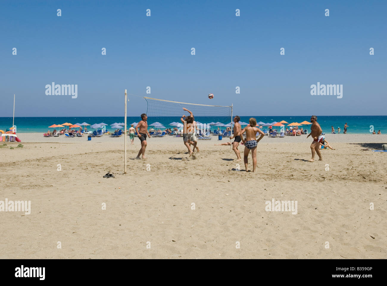Beach Volley Ball Rethymnon Stock Photo