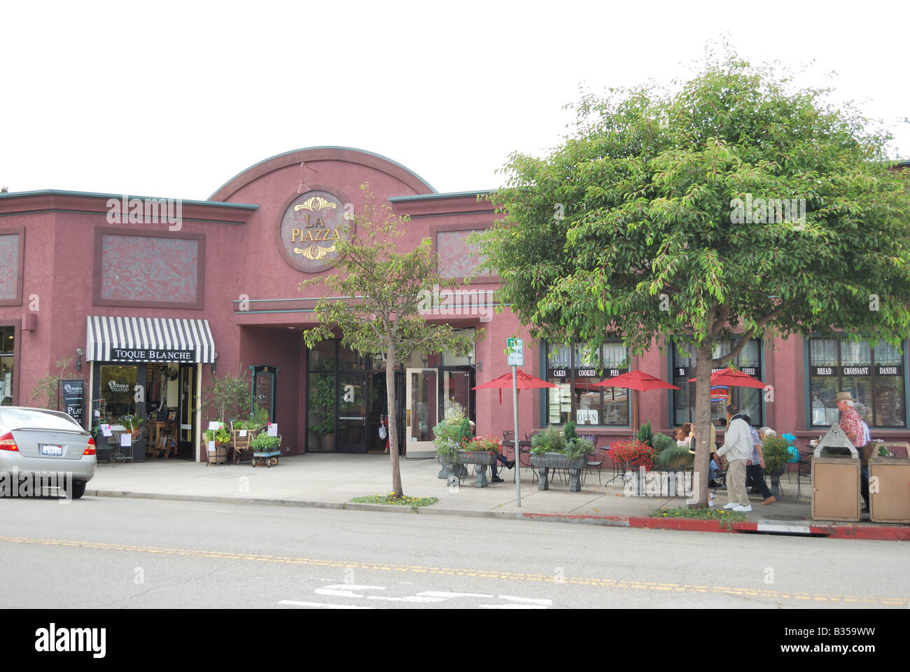 La Piazza building and tourist shops main street Half Moon Bay