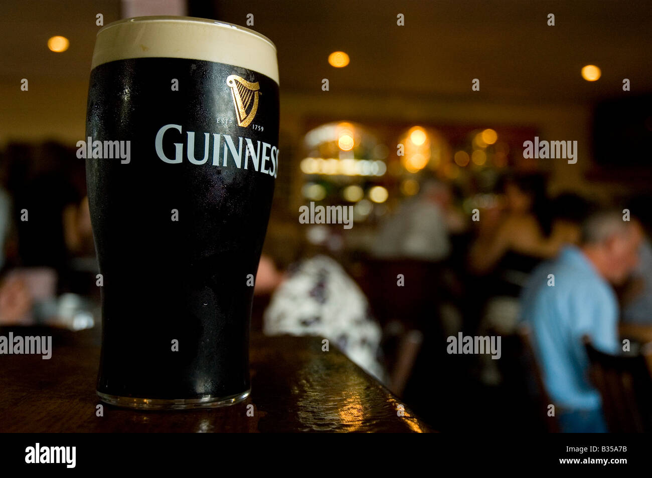 Pint of Guinness served in the bar at the Pier Head in Kinvara, County