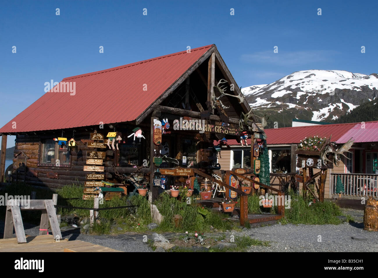 Eccentric hokey souvenir shop in Whittier Alaska Stock Photo Alamy