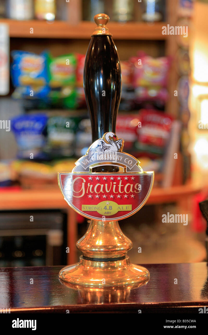 Beer Pump of Gravitas Ale from Oakham Ales Brewery in a pub bar setting real ale Stock Photo