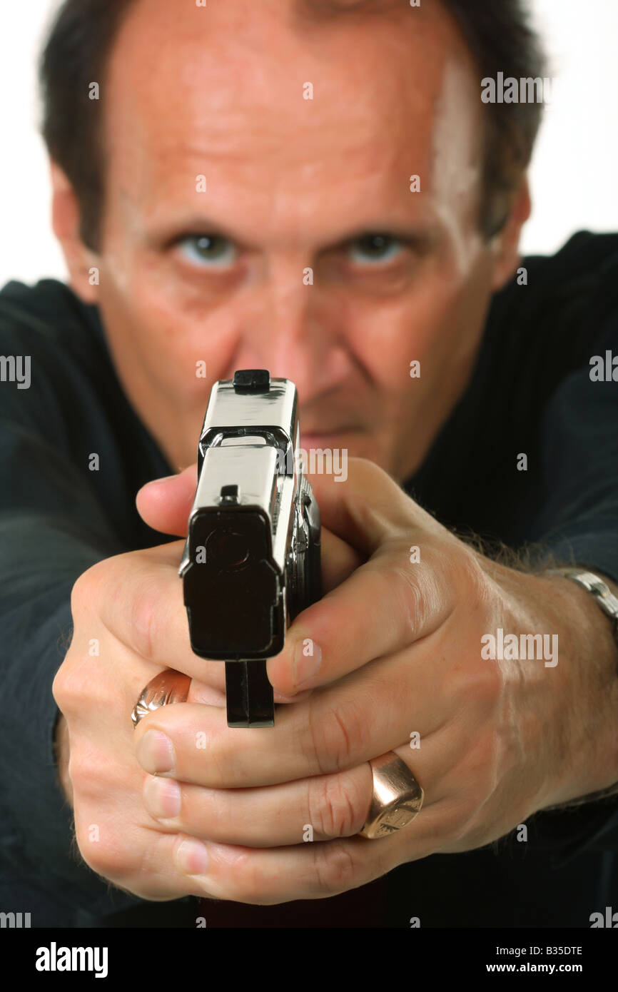 Men with gun Stock Photo
