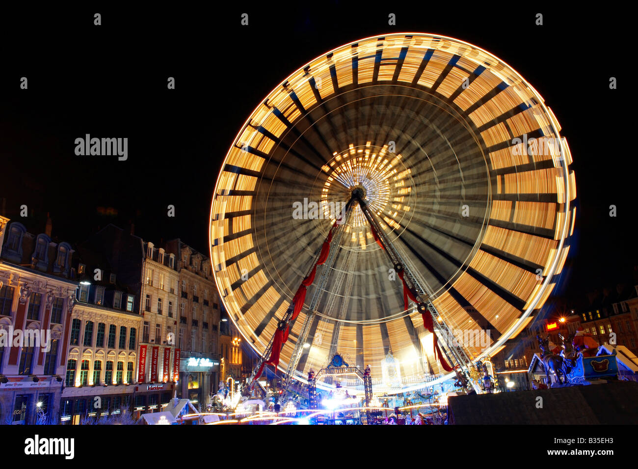 Ferris wheel at the christmas market  - Lille France Stock Photo