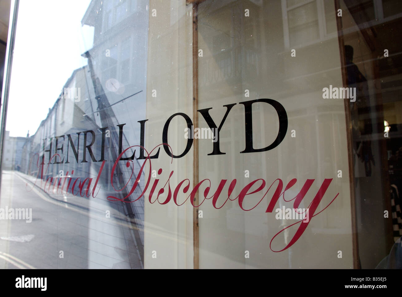 Henri Lloyd yachting clothing shop window, Devon, UK Stock