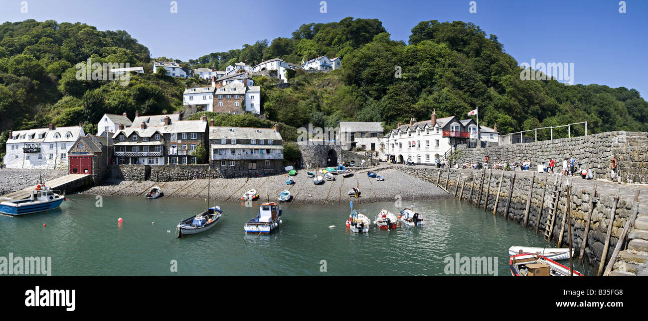 panoramic view Clovelly harbour north devon coastal pretty village ...