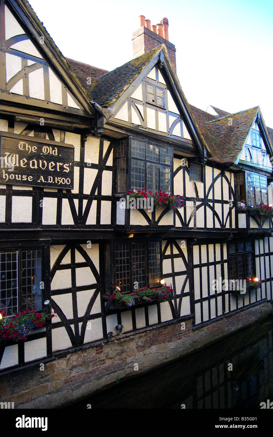 The 16th Century Old Weavers' House Inn, St.Peters Street, Canterbury, Kent, England, United Kingdom Stock Photo