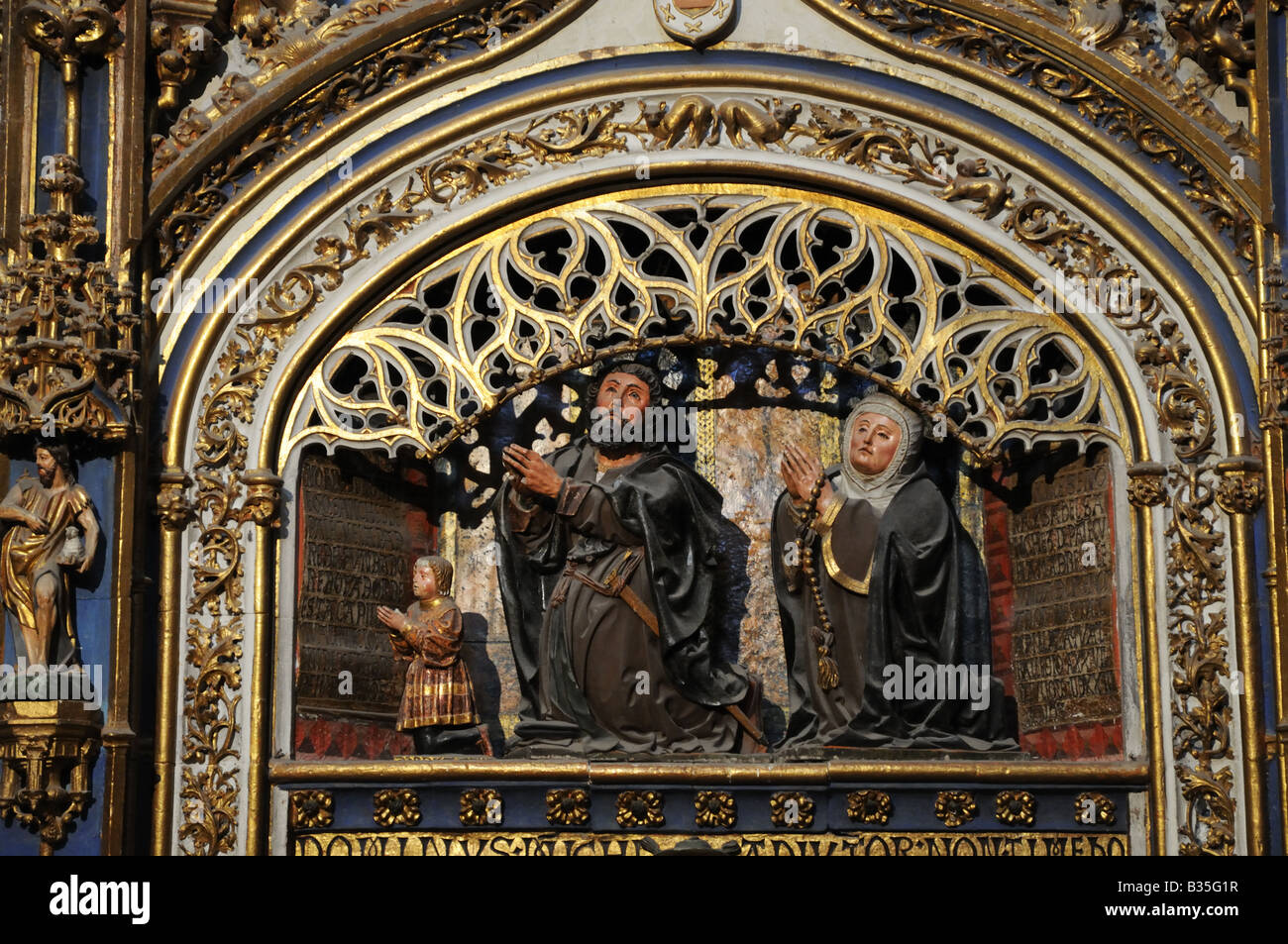 Detail of Interior of the Capilla Dorada Golden Chapel or de Todos los Santos in the New Cathedral Salamanca Spain Stock Photo