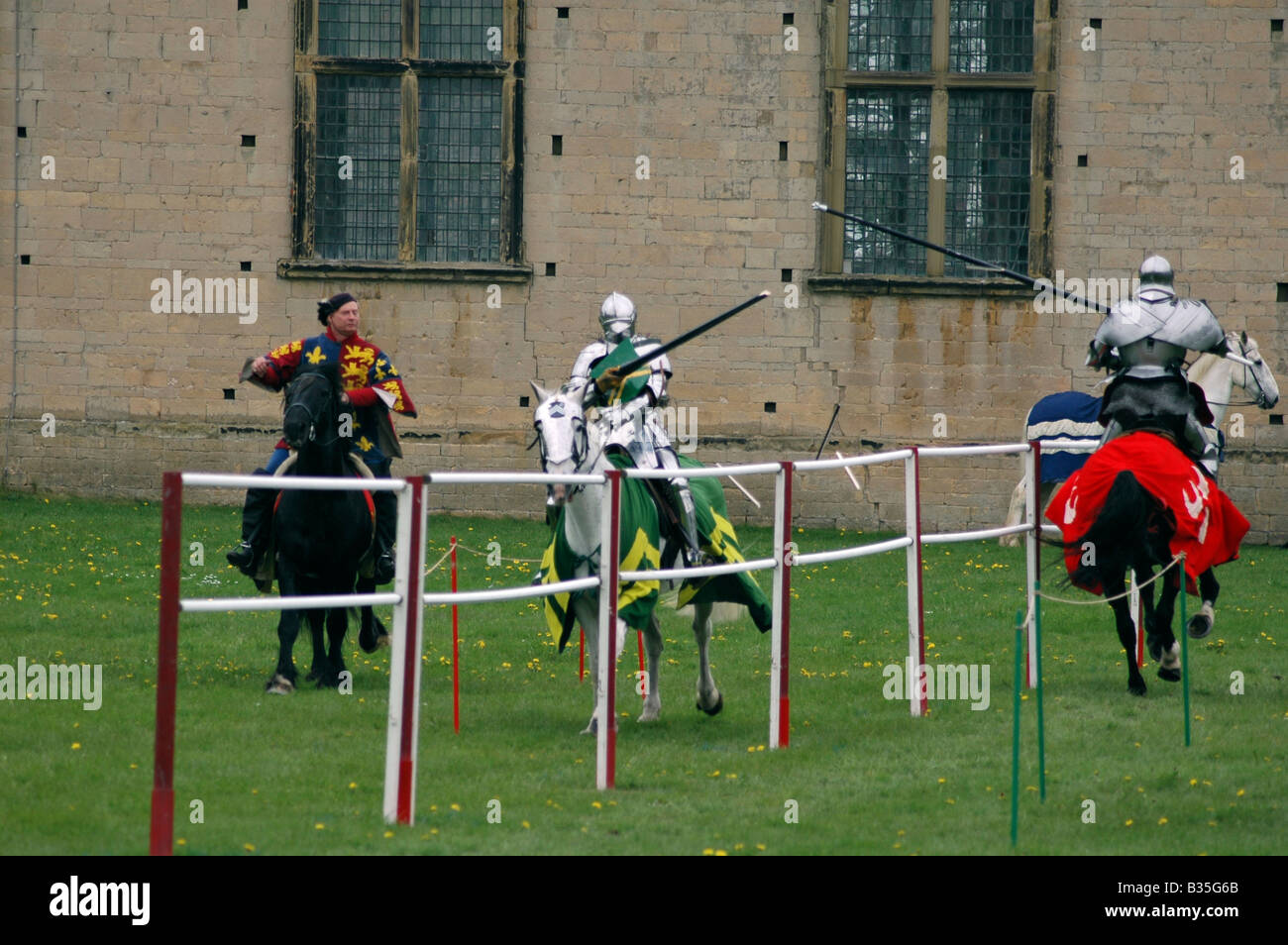 2 knights jousting Stock Photo