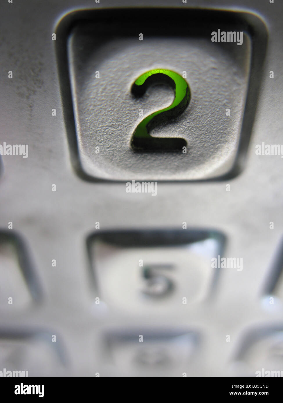 Number 2 two on a security system Stock Photo - Alamy
