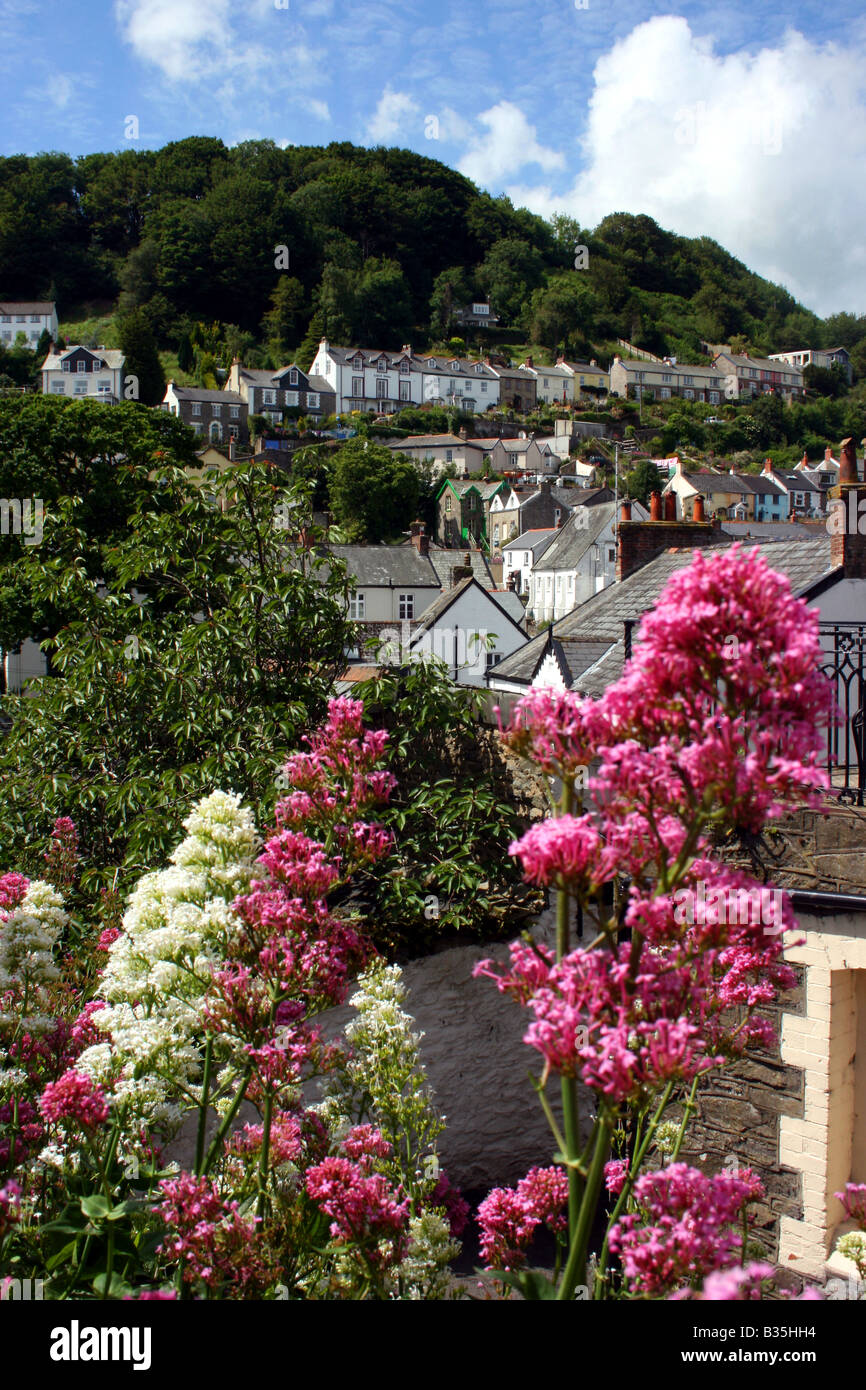 The pretty English village of Lynton, Devon, England Stock Photo