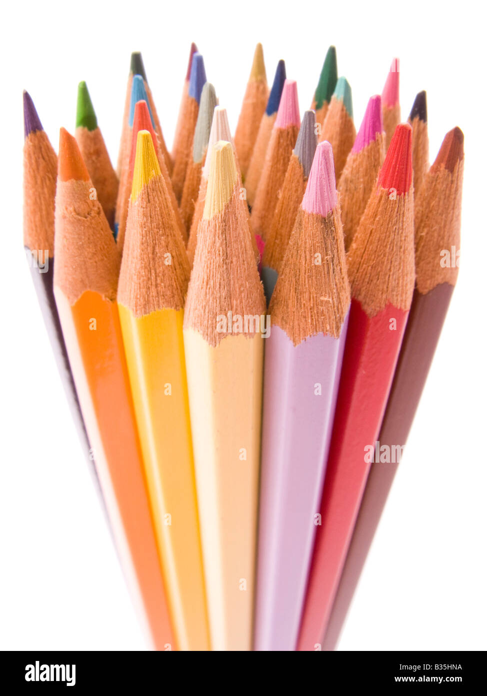 Color pencils collection with colors mixed Stock Photo Alamy