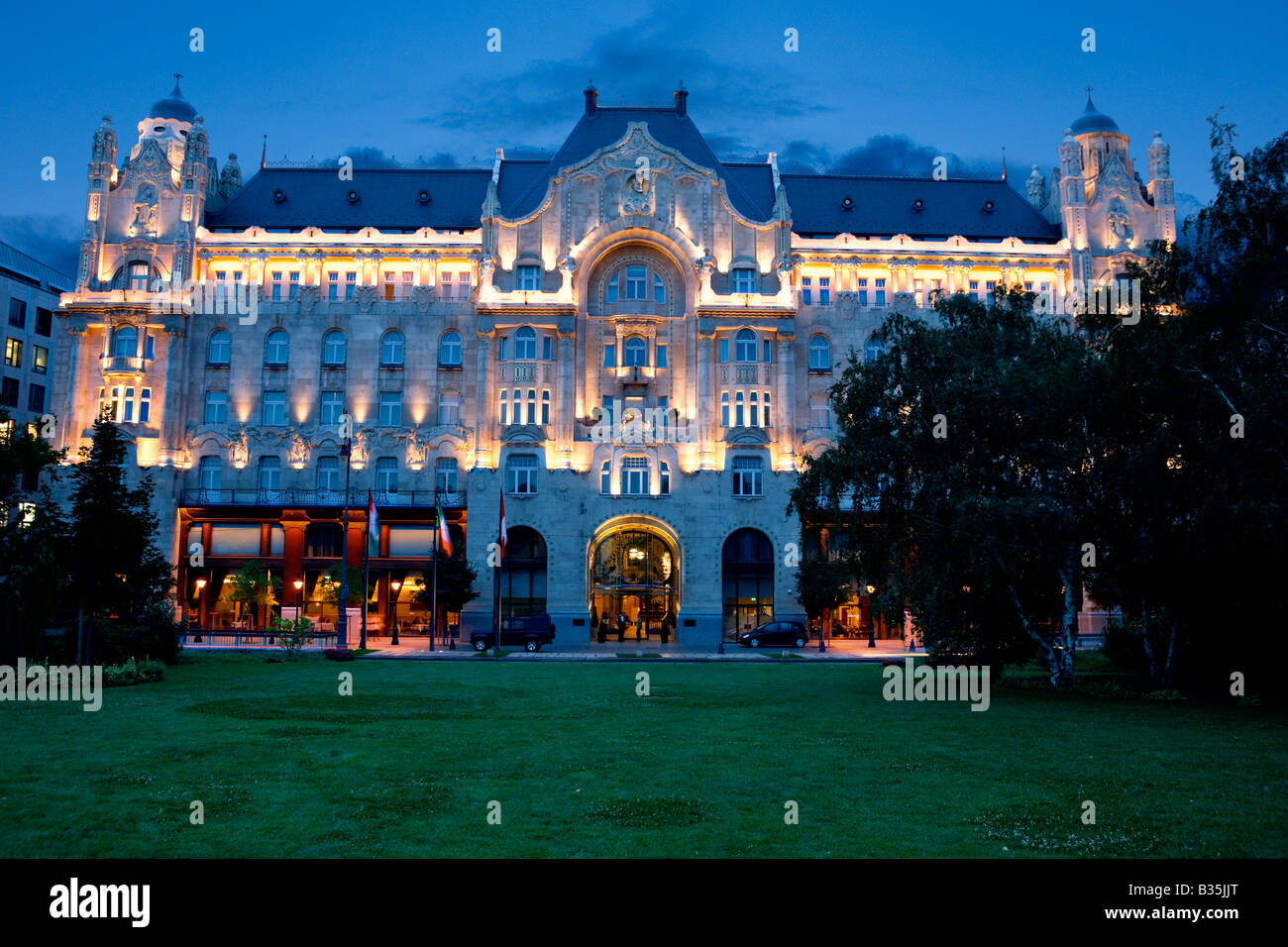 The Gresham palace Four Seasons hotel in Budapest Hungary Stock Photo