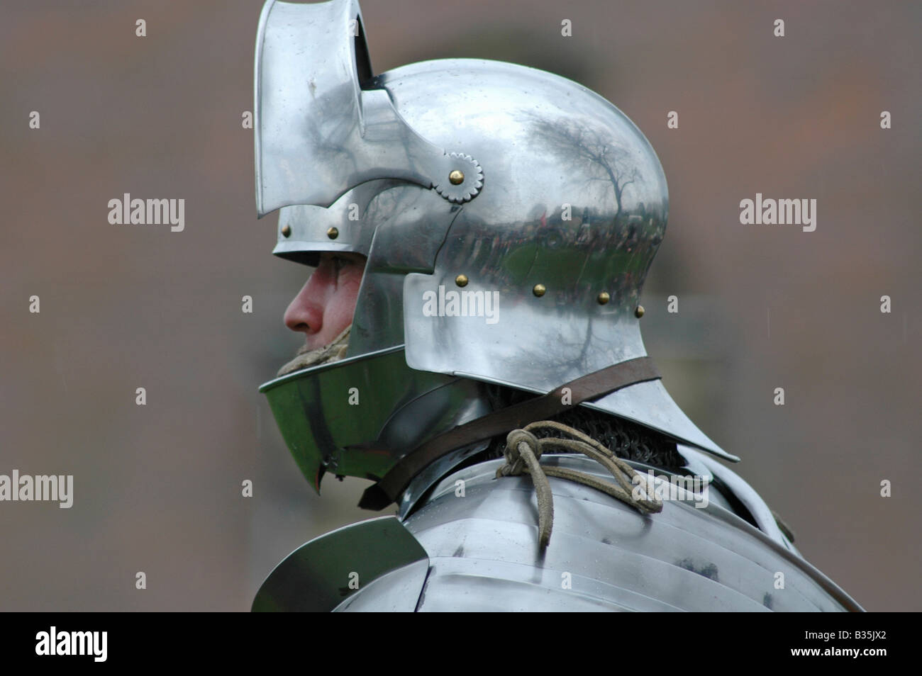 medieval knight helmet open