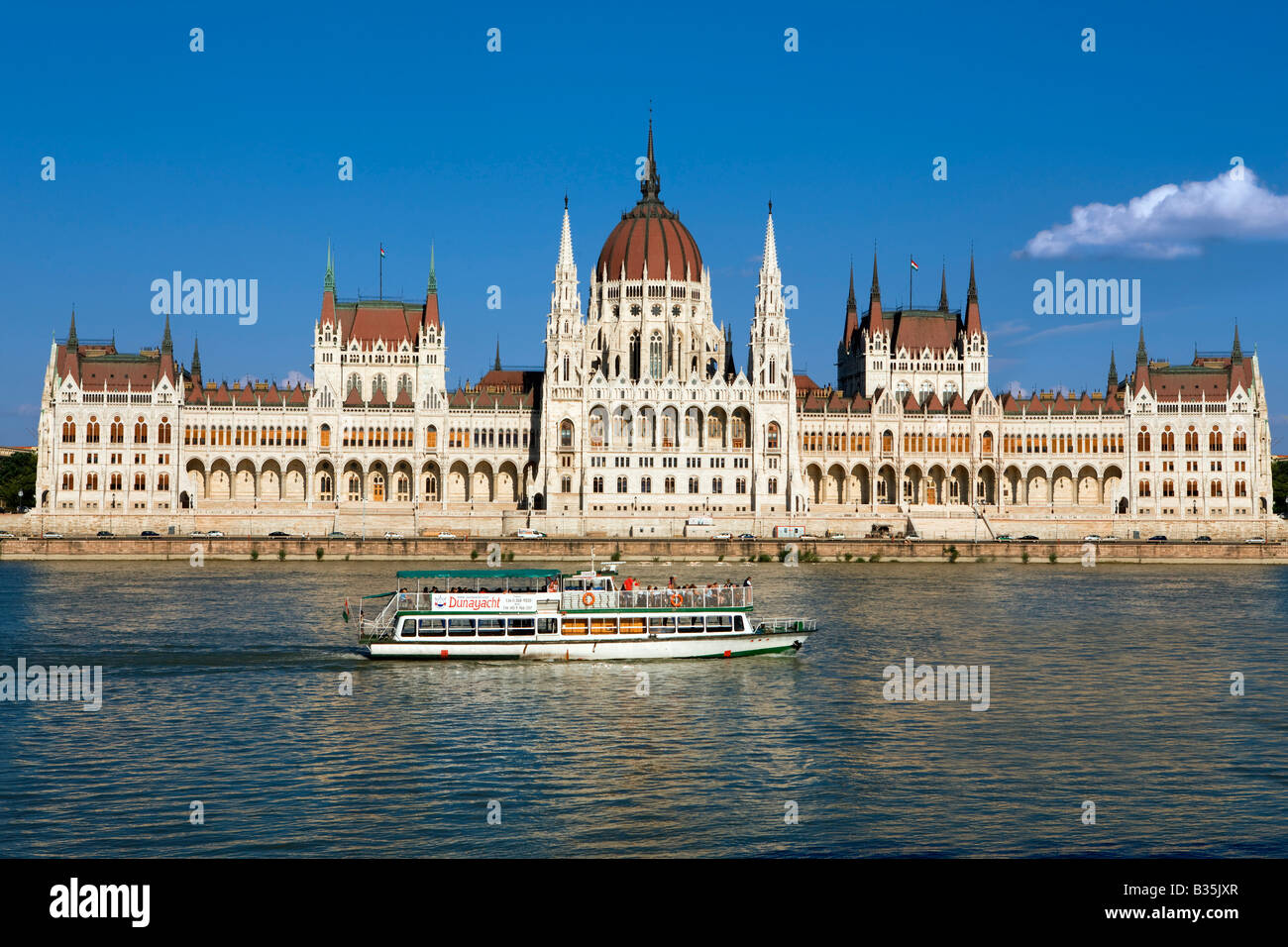 Danube river and Parliament at Budapest Hungary Stock Photo