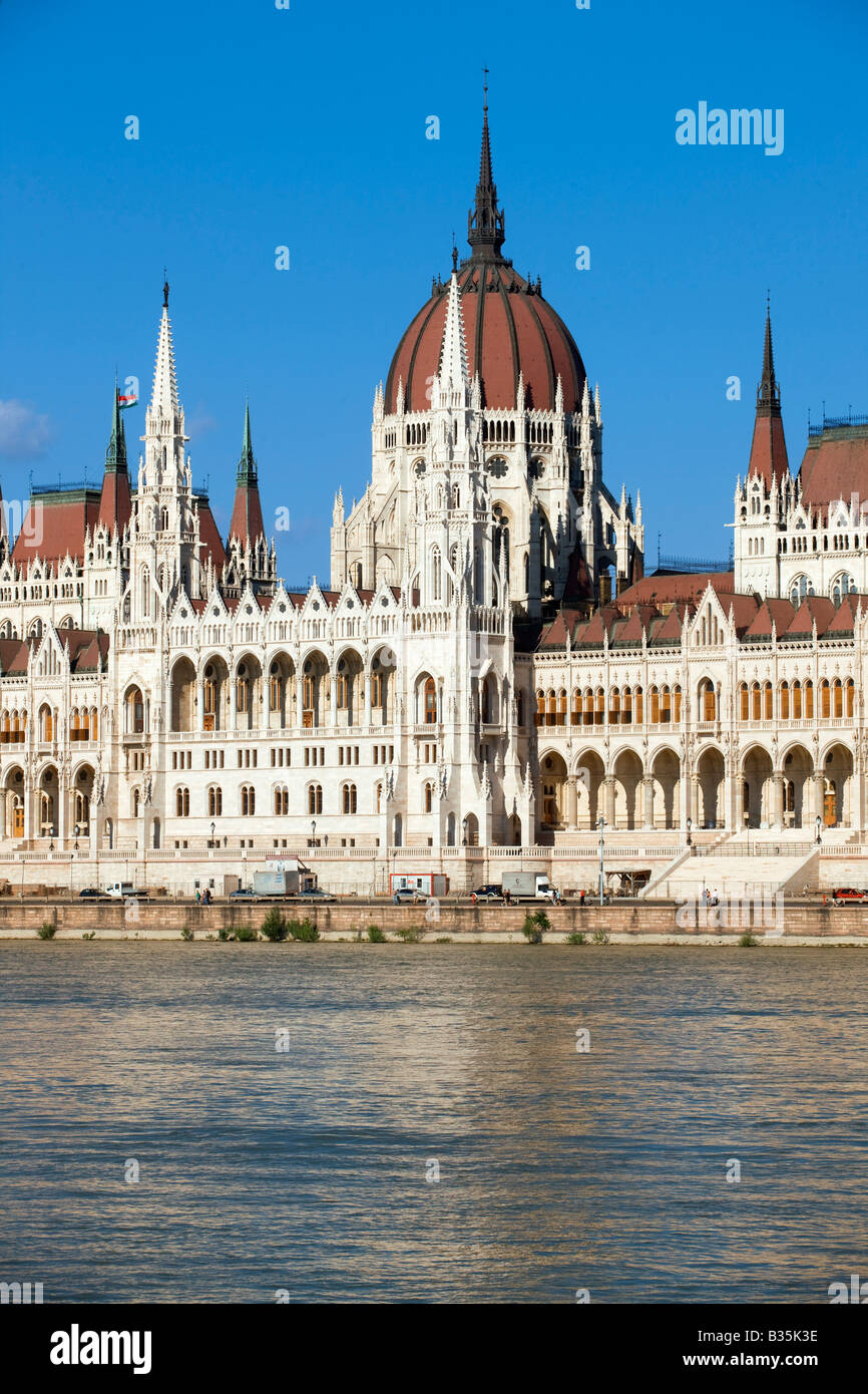 Danube river and Parliament at Budapest Hungary Stock Photo