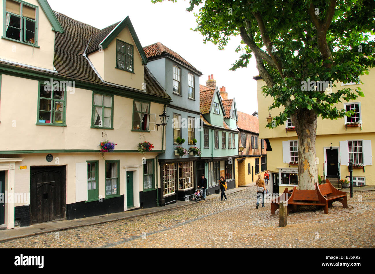Elm Hill Norwich Norfolk Stock Photo Alamy