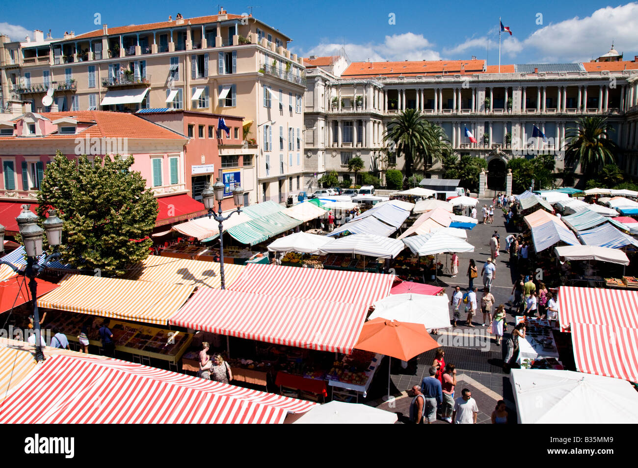 Cours Saleya Market, Old Town of Nice, Cote d'Azur, France Stock Photo