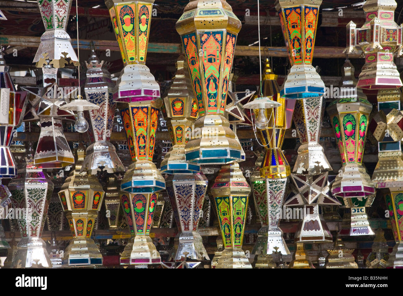 Ramadan lanterns for sale, Cairo, Egypt Stock Photo