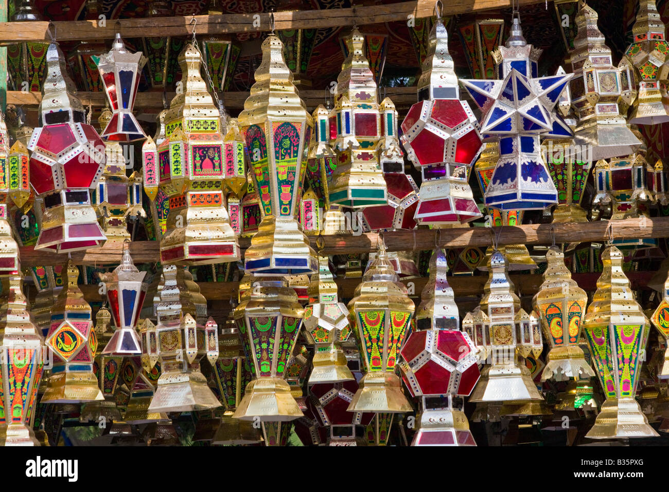 Ramadan lanterns for sale, Cairo, Egypt Stock Photo