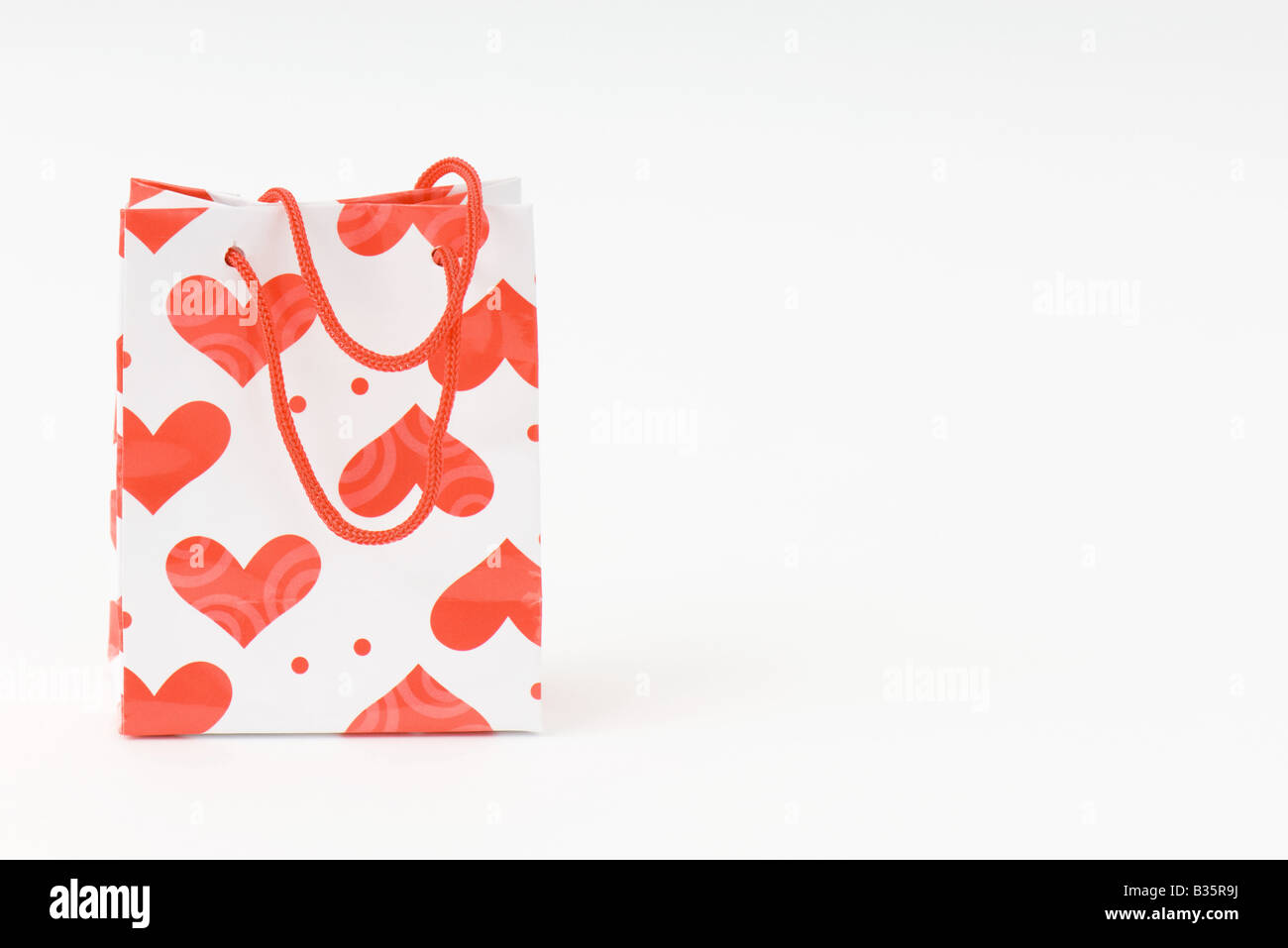 Gift bag with heart pattern Stock Photo