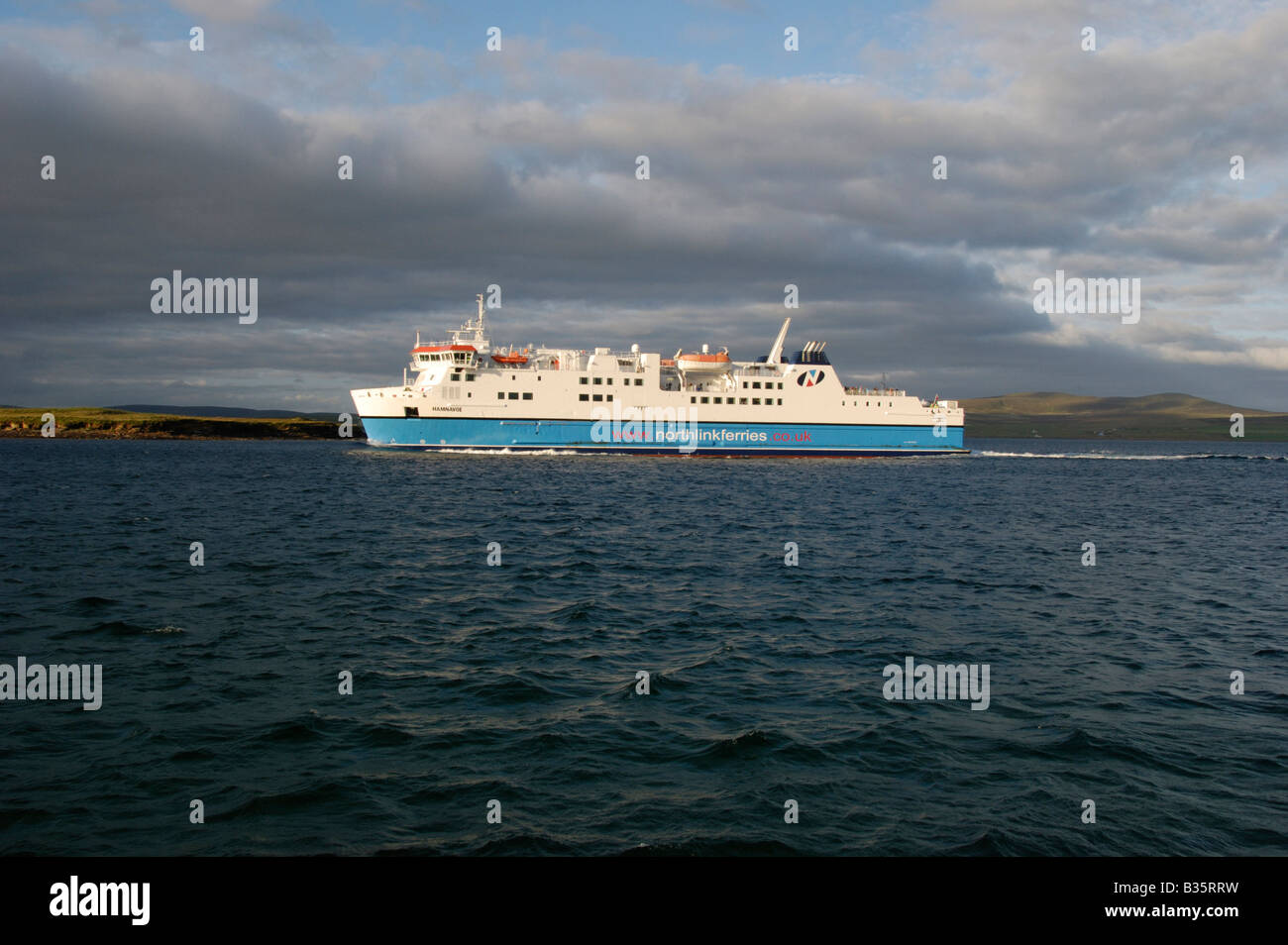 Ferry arriving at Stromness Orkney Scotland Stock Photo