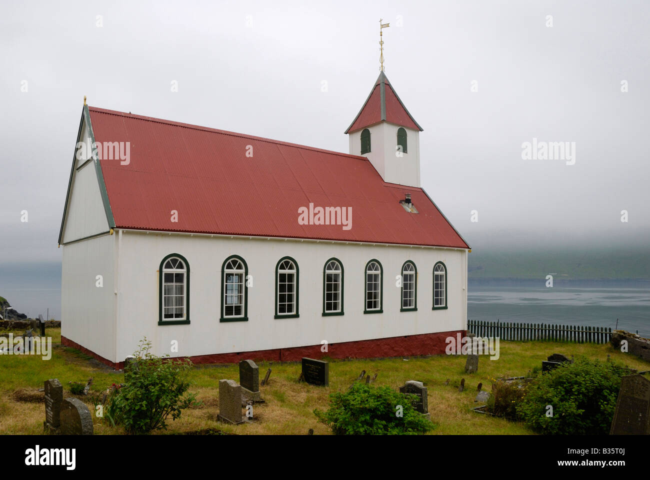 Church Kunoy Faroe Islands Stock Photo