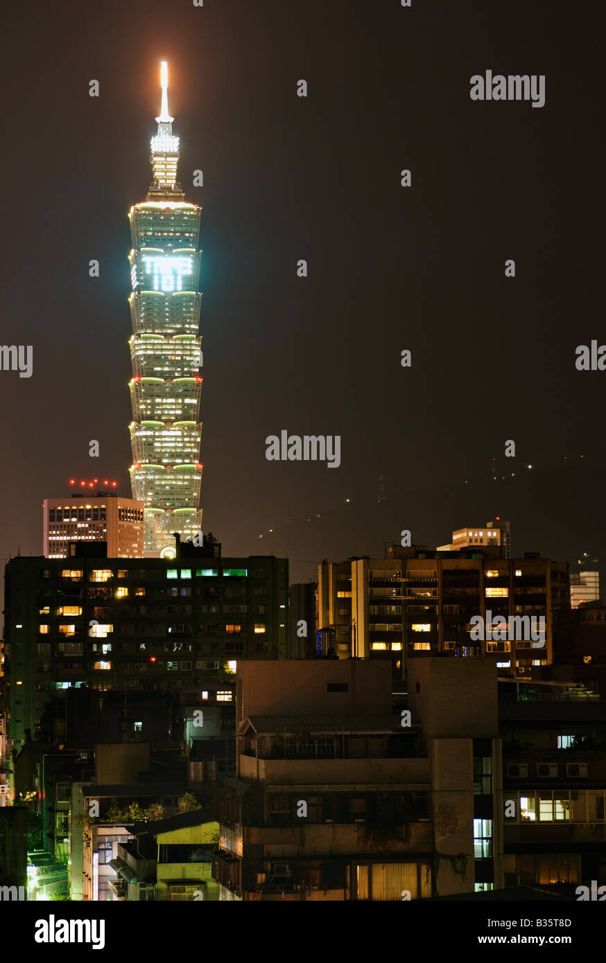 Taipei 101, Taipei cityscape night view, Taiwan Stock Photo