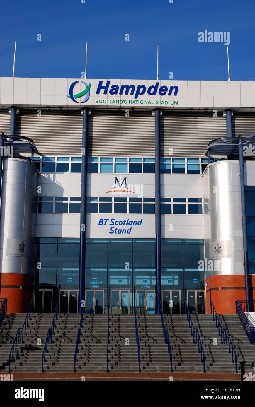 Entrance Stairway Main Stand Scotlands National Football Stadium Hampden Park Mount Florida Glasgow Stock Photo