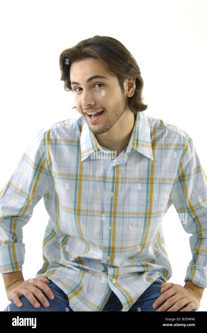 Portrait of a young man smiling Stock Photo - Alamy