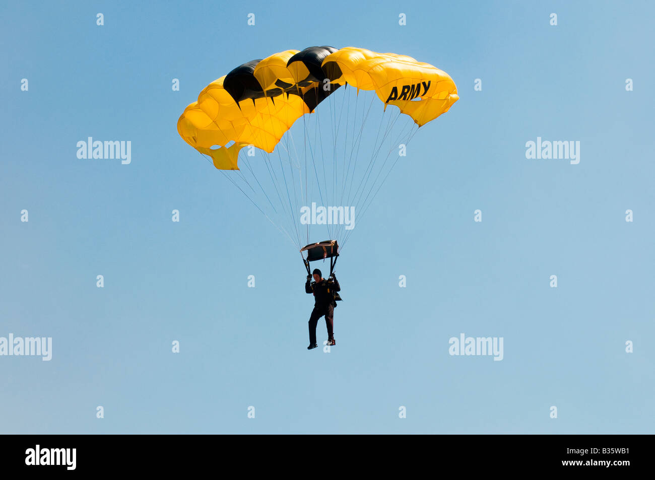 Skydiver & Parachute Stock Photo