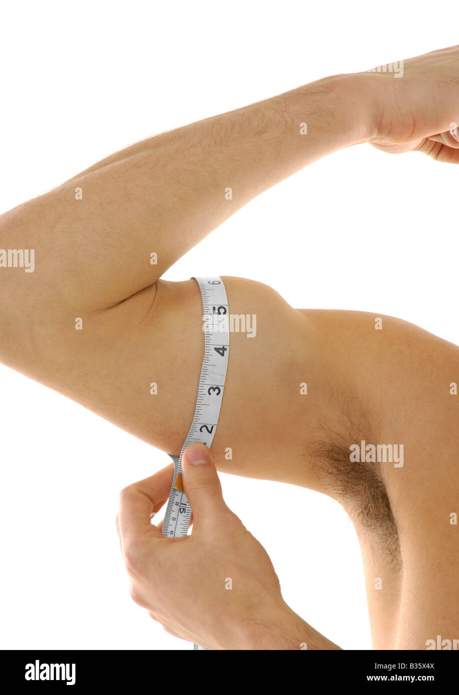 Man measuring biceps tape measure hi-res stock photography and images -  Alamy