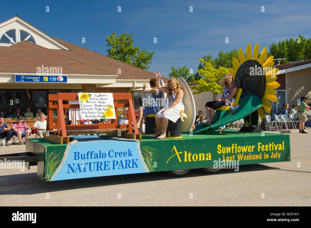 The Plum Coulee Manitoba Plum Fest parade a summer festival in southern