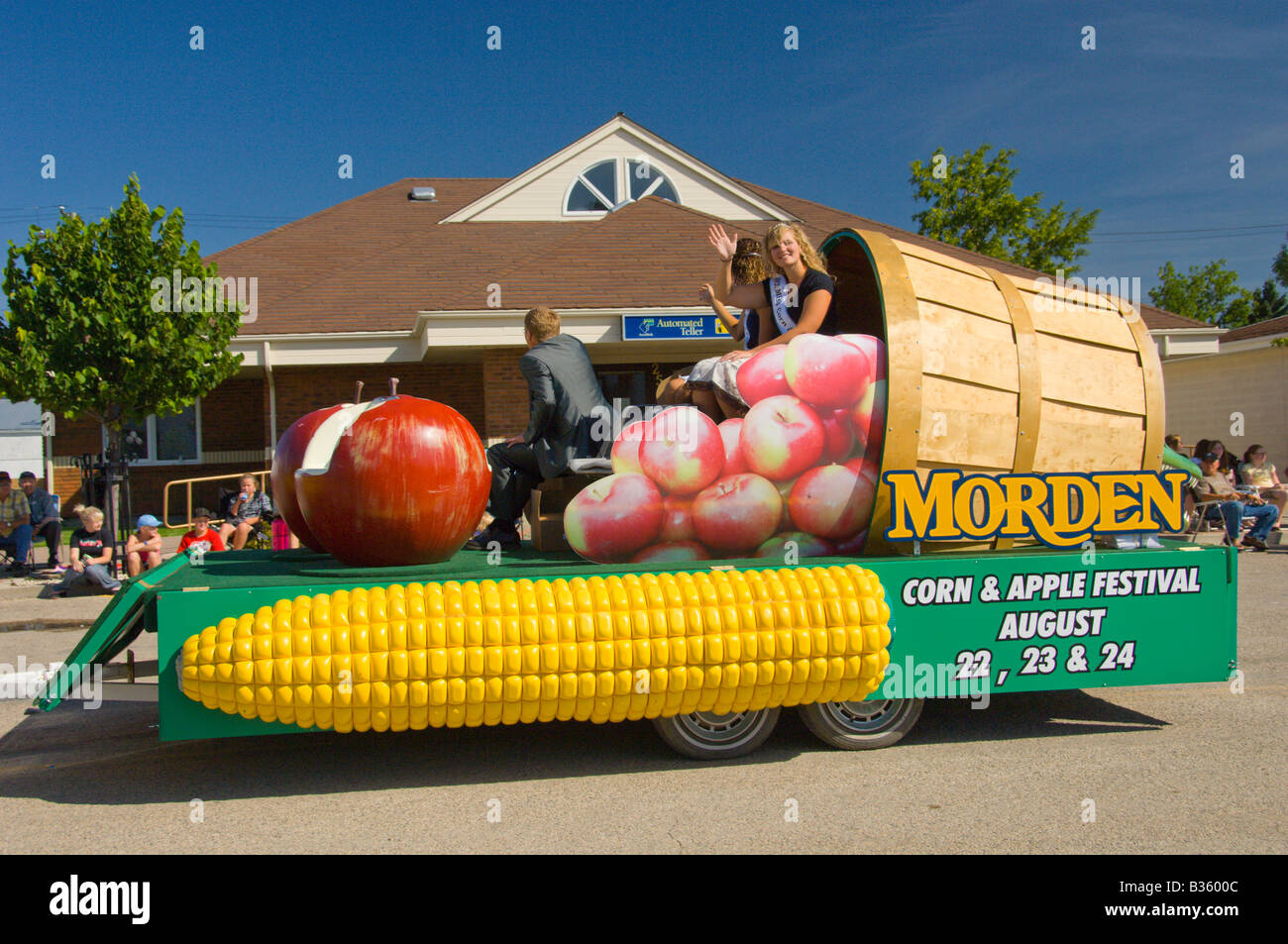 The Plum Coulee Manitoba Plum Fest parade a summer festival in southern