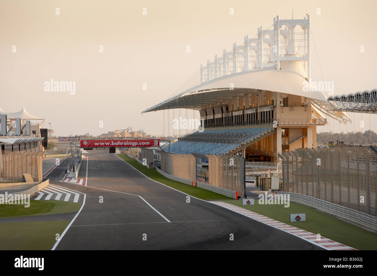 The start finish straight, pit lane and main grandstand at the Stock