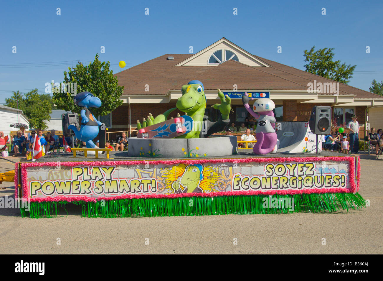 The Plum Coulee Manitoba Plum Fest parade a summer festival in southern