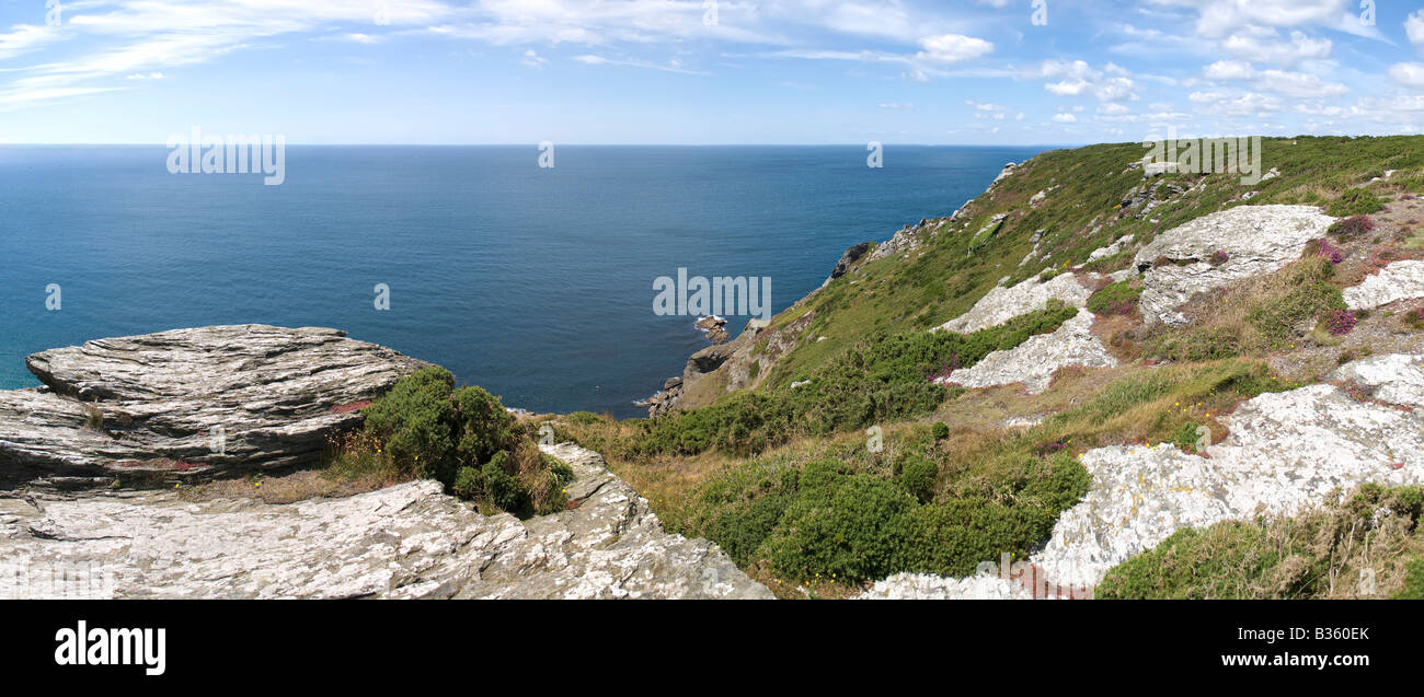 the cliffs at bolberry down on the south west devon coast coast path the south hams devon england uk Stock Photo