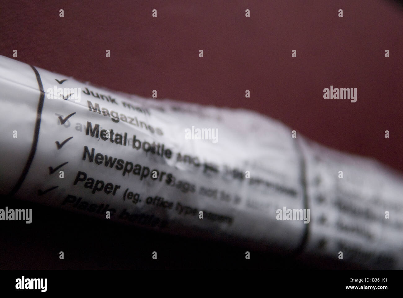 recycling bags roll Stock Photo Alamy