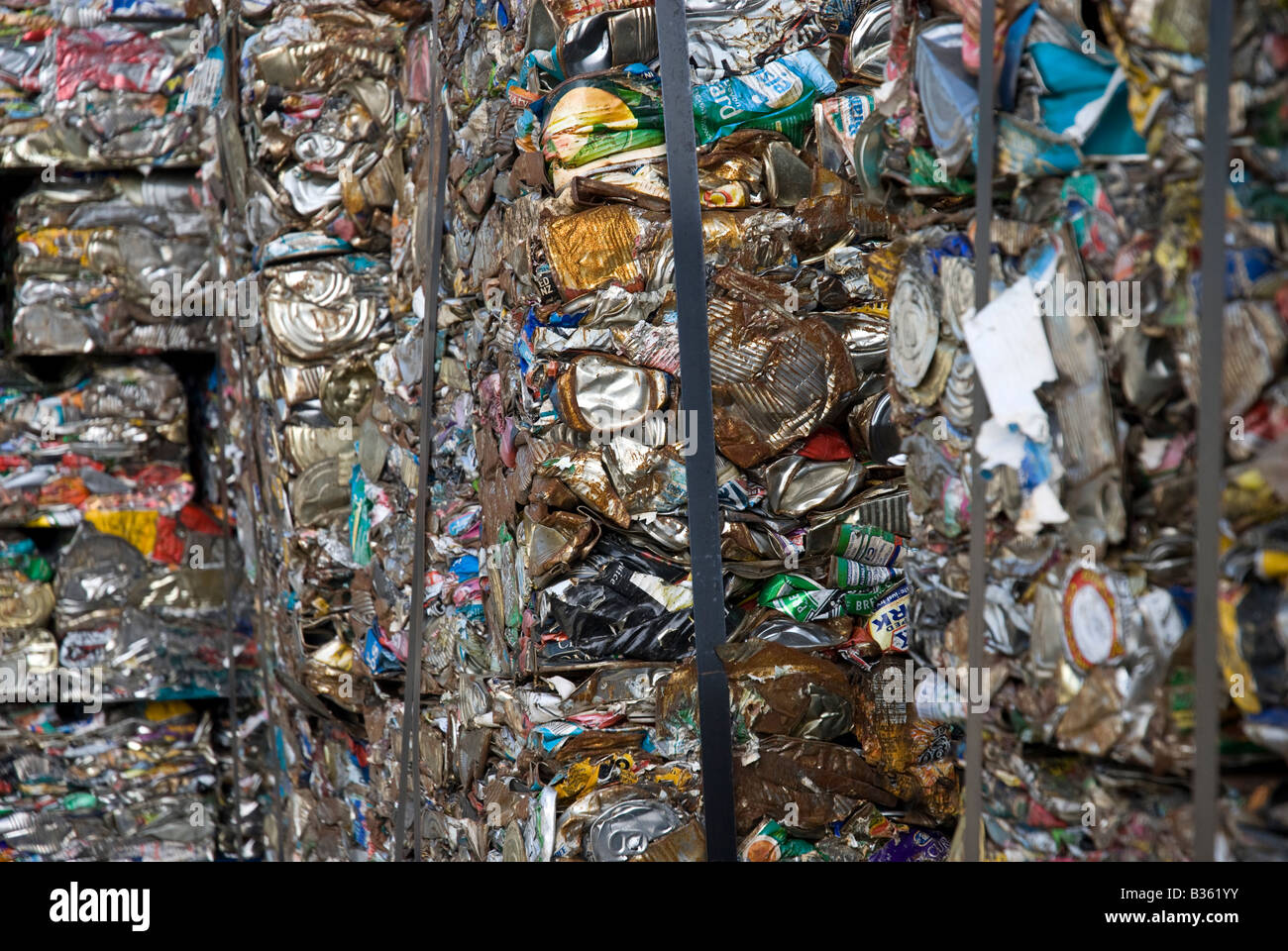 Crushed metal cans awaiting recycling Stock Photo Alamy