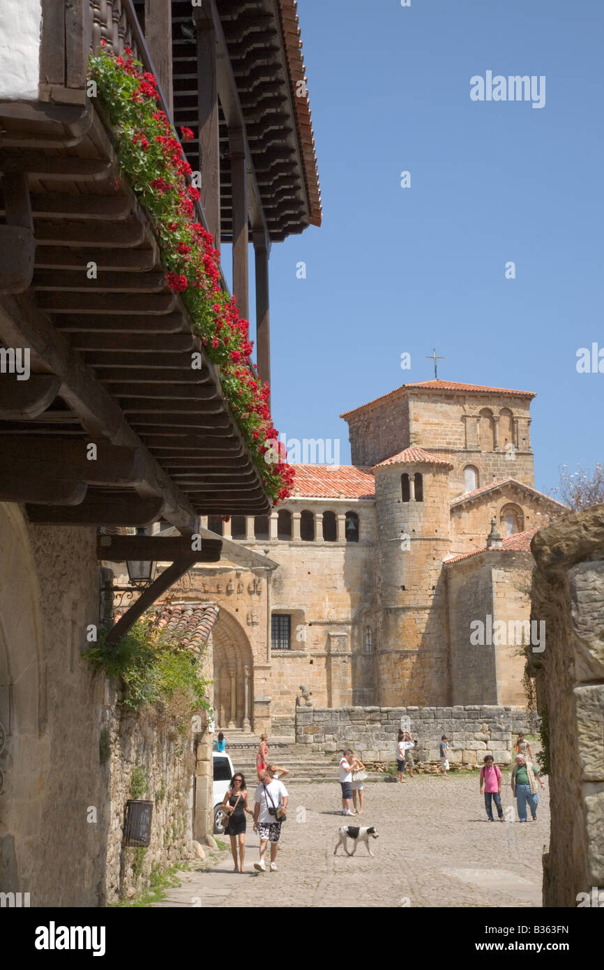 Colegiate de Santa Juliana in Santillana del Mar in the north of Spain Cantabria Stock Photo