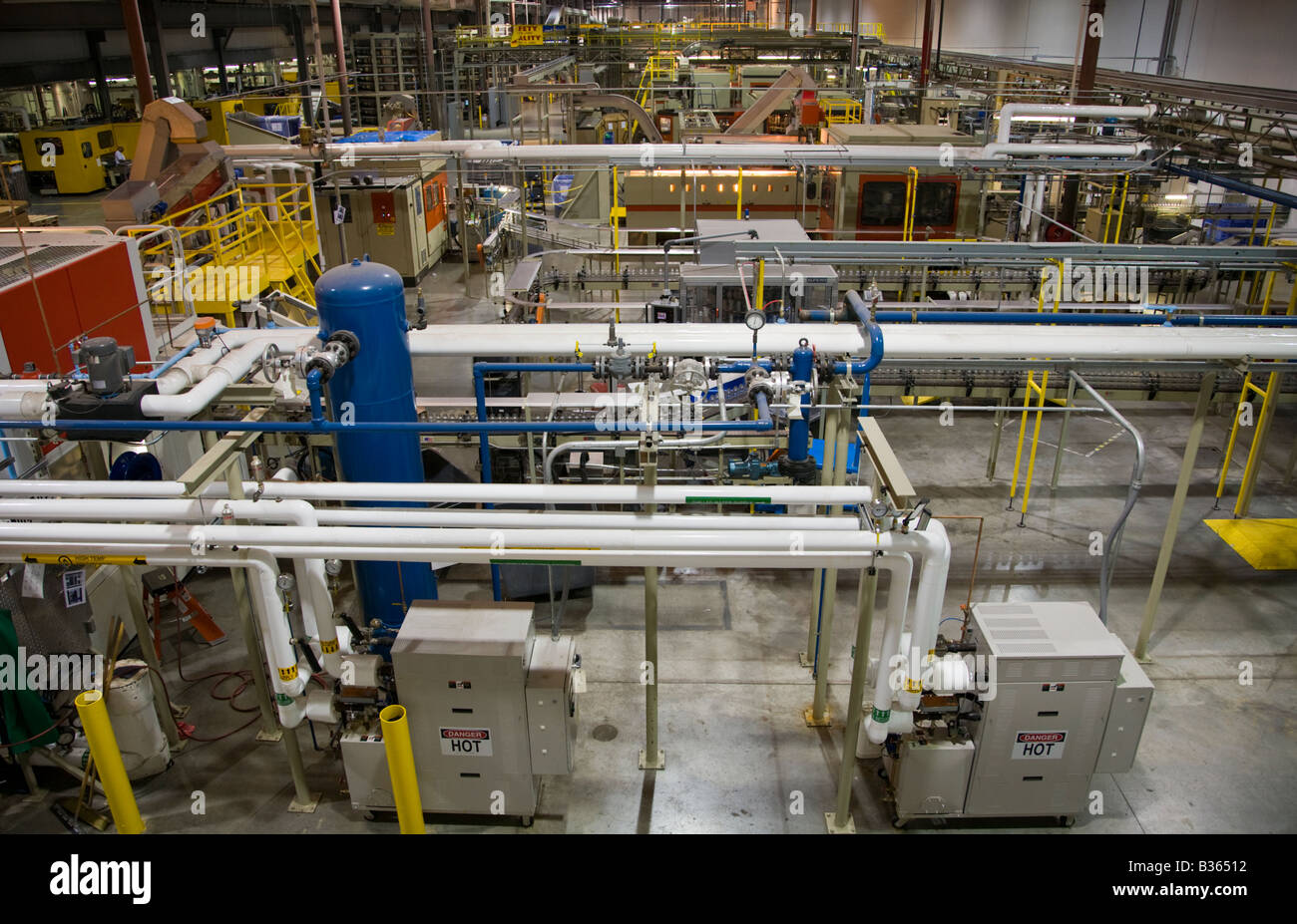 Overview of a PET plastic manufacturing plant Stock Photo Alamy