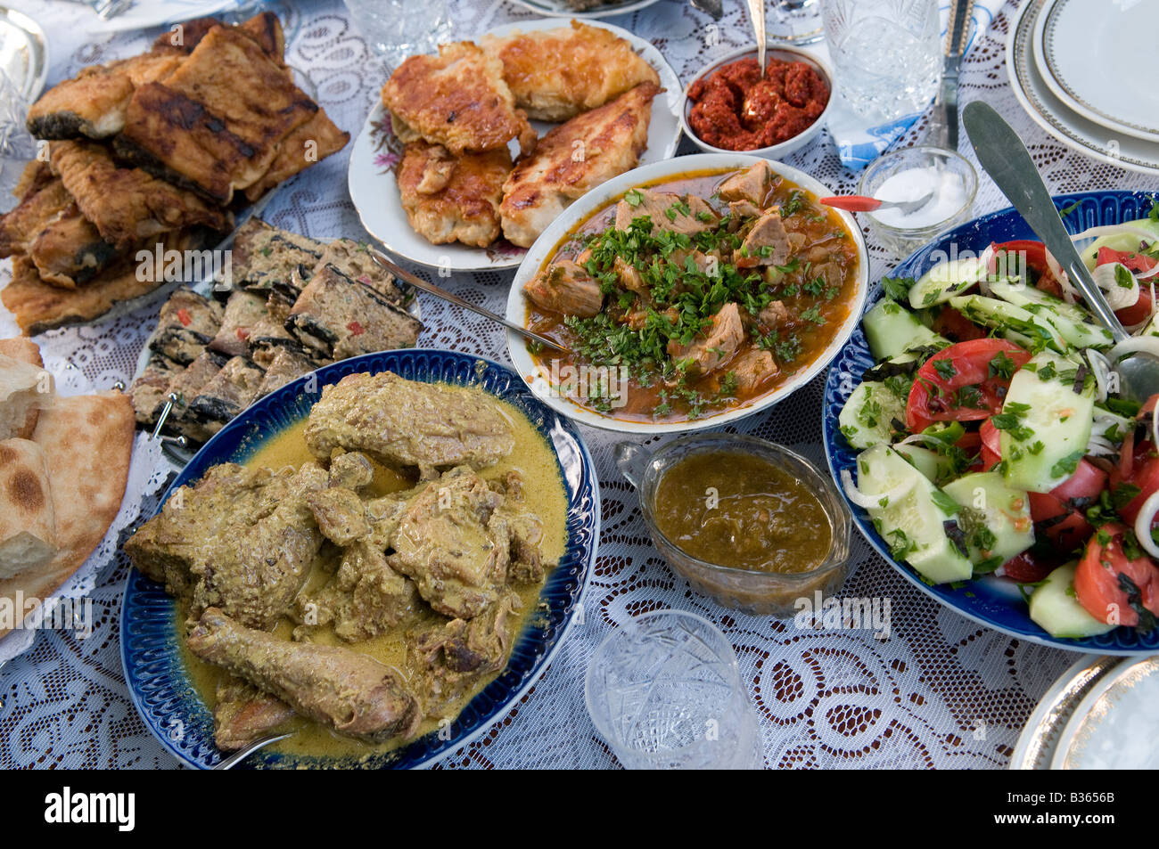 Typical Georgian cuisine in Georgia Caucaus  Asia Stock Photo