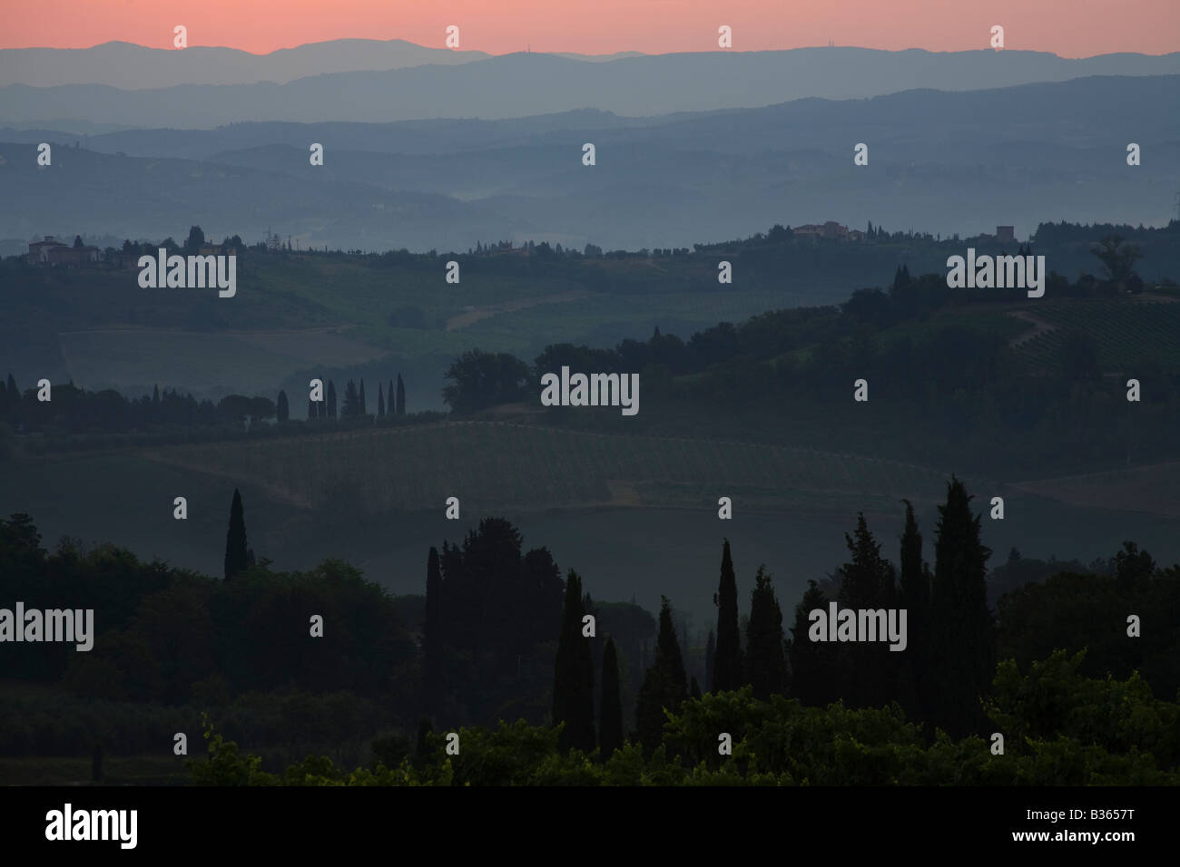 Tuscan Sunrise, Tuscany, Italy Stock Photo - Alamy