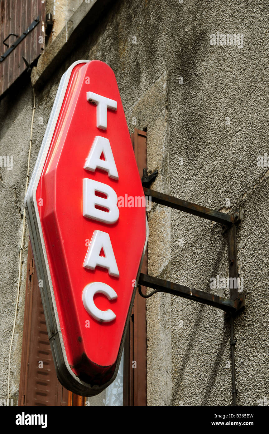 Tabac shop sign, France Stock Photo