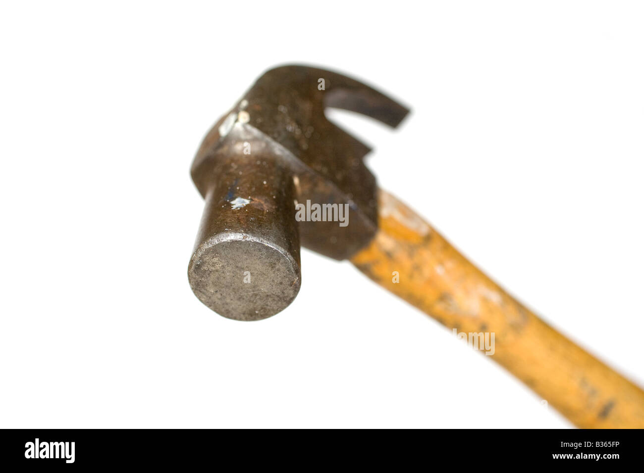 Well used looking claw hammer in close up Stock Photo