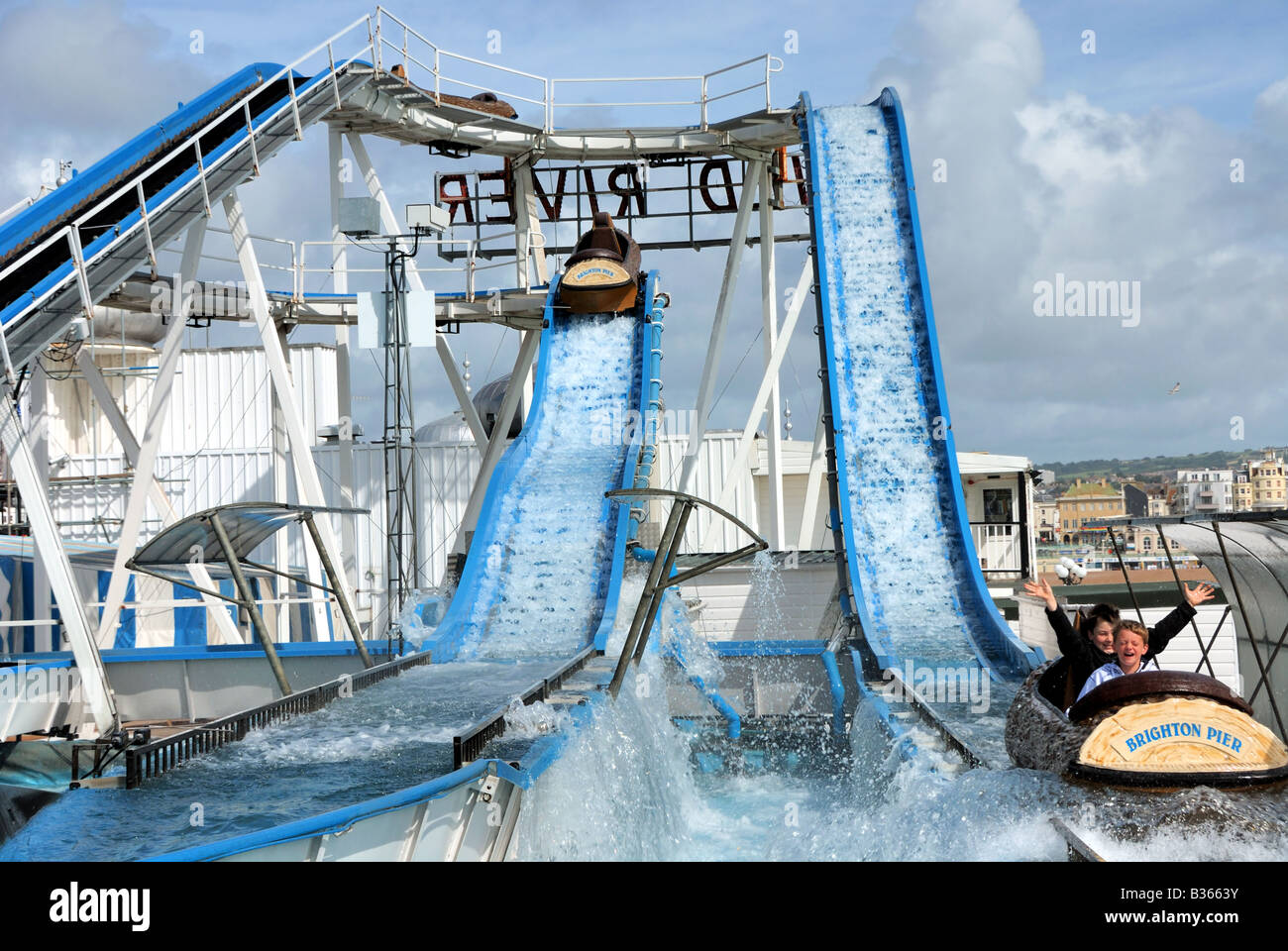 Wild River Ride on Brighton Pier Stock Photo