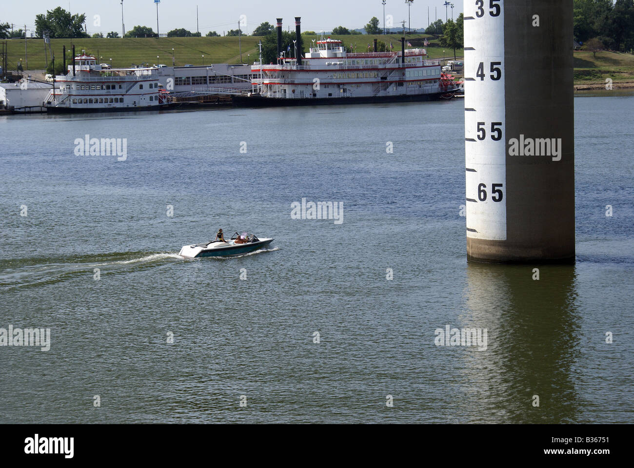 Boating On The River Stock Photo