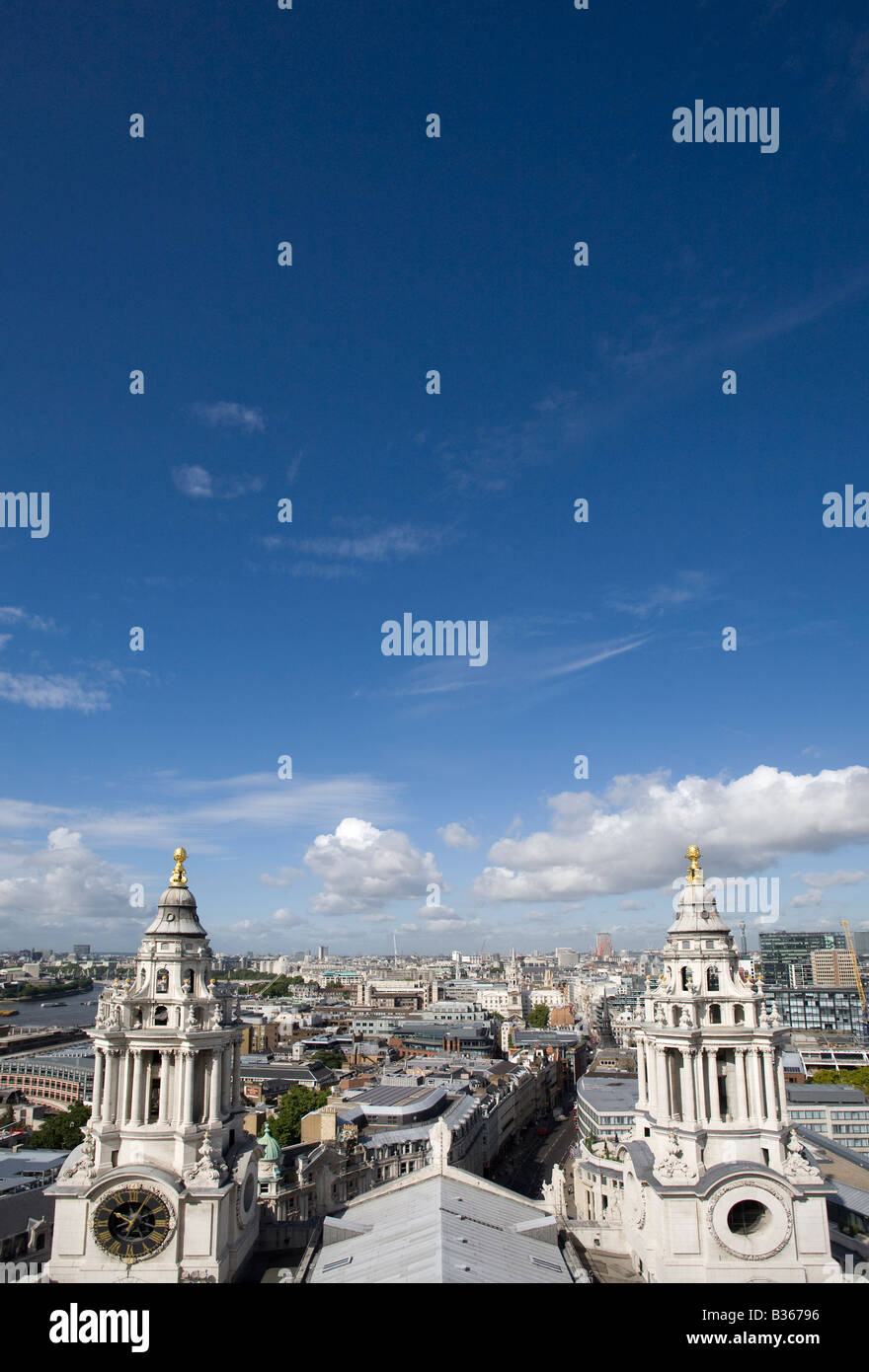 View of London looking west from St Paul's Cathedral Stock Photo