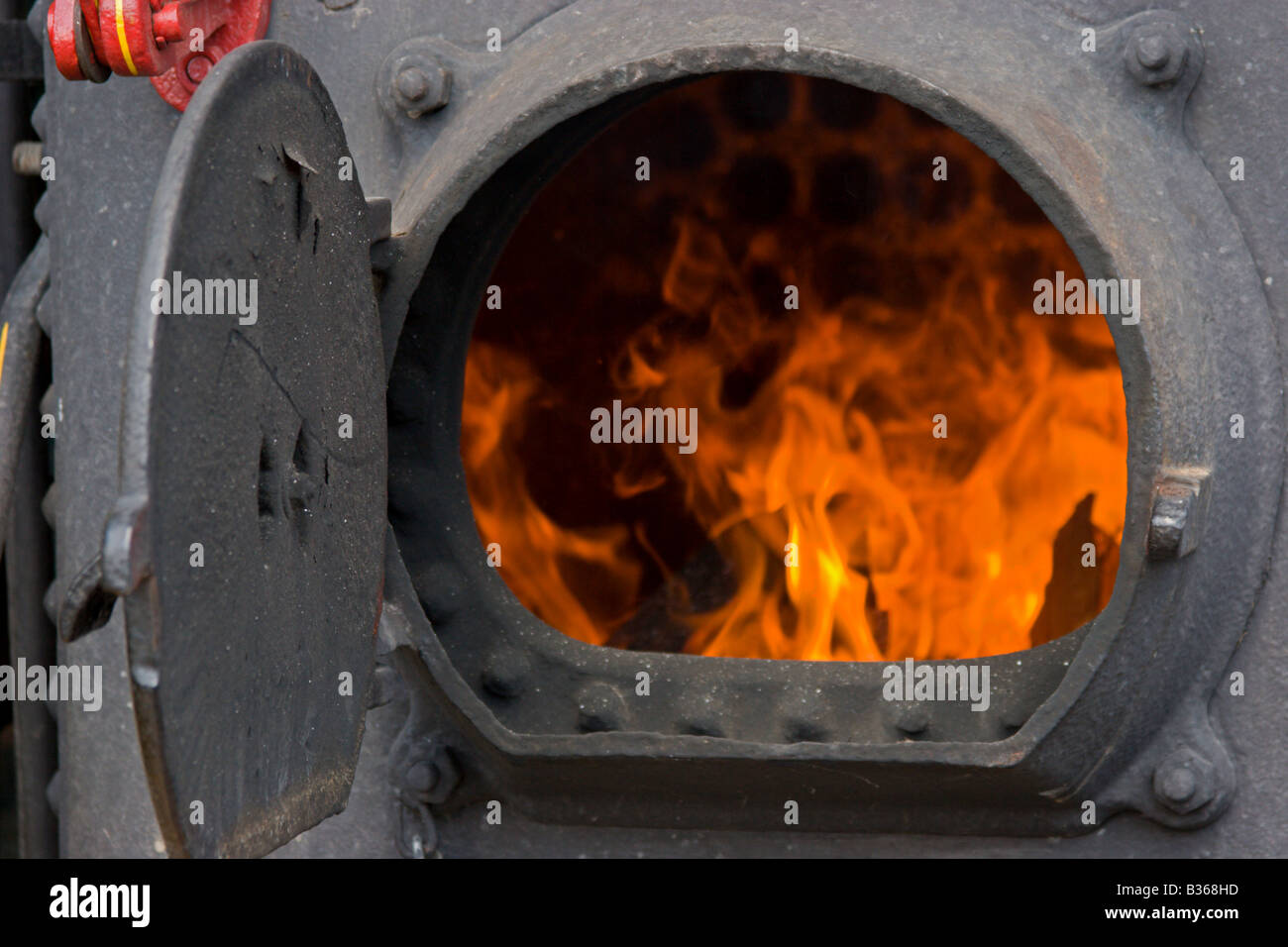 fire boiler steam engine tractor Stock Photo
