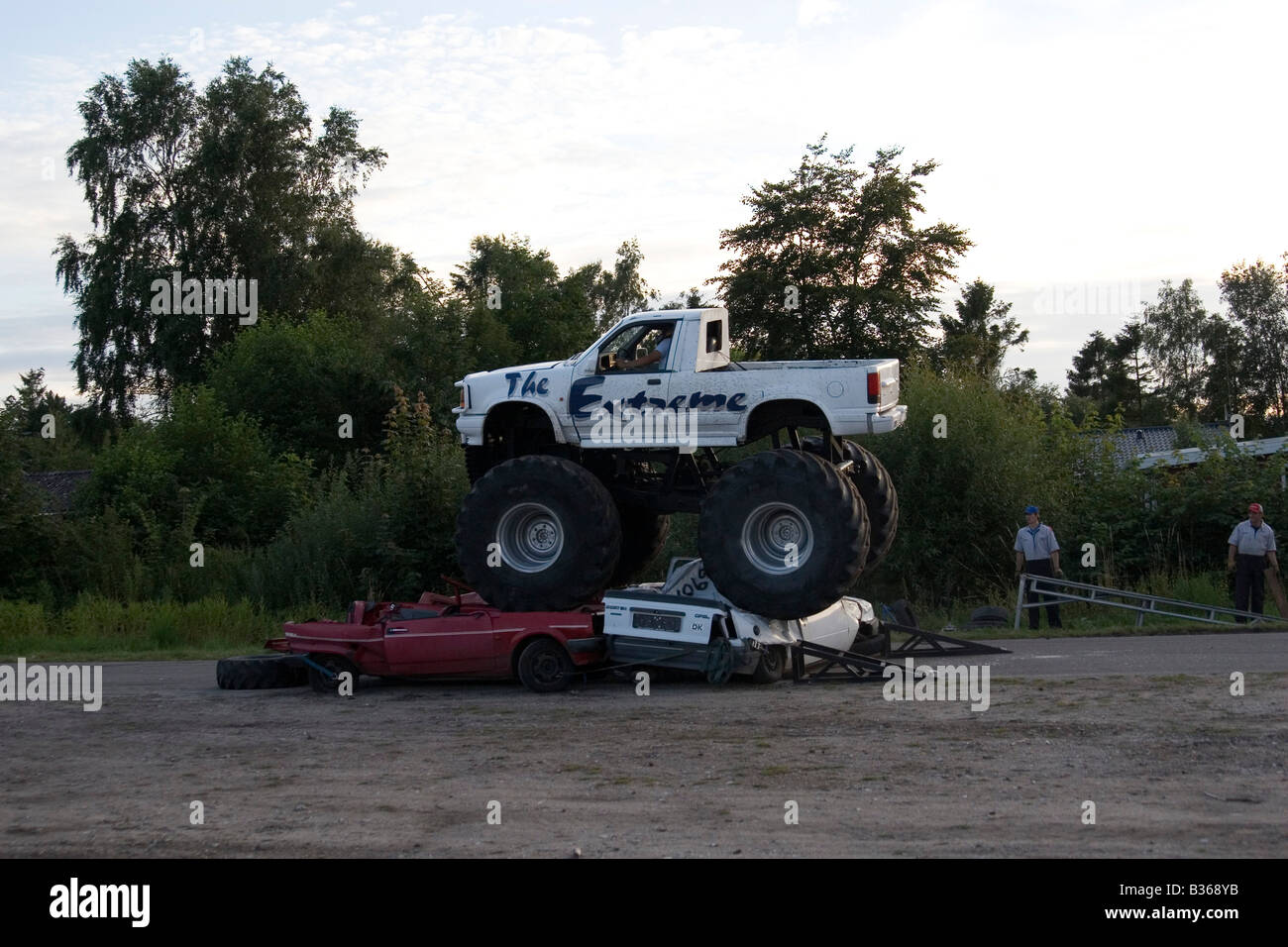 Monster truck crushing cars hires stock photography and images Alamy