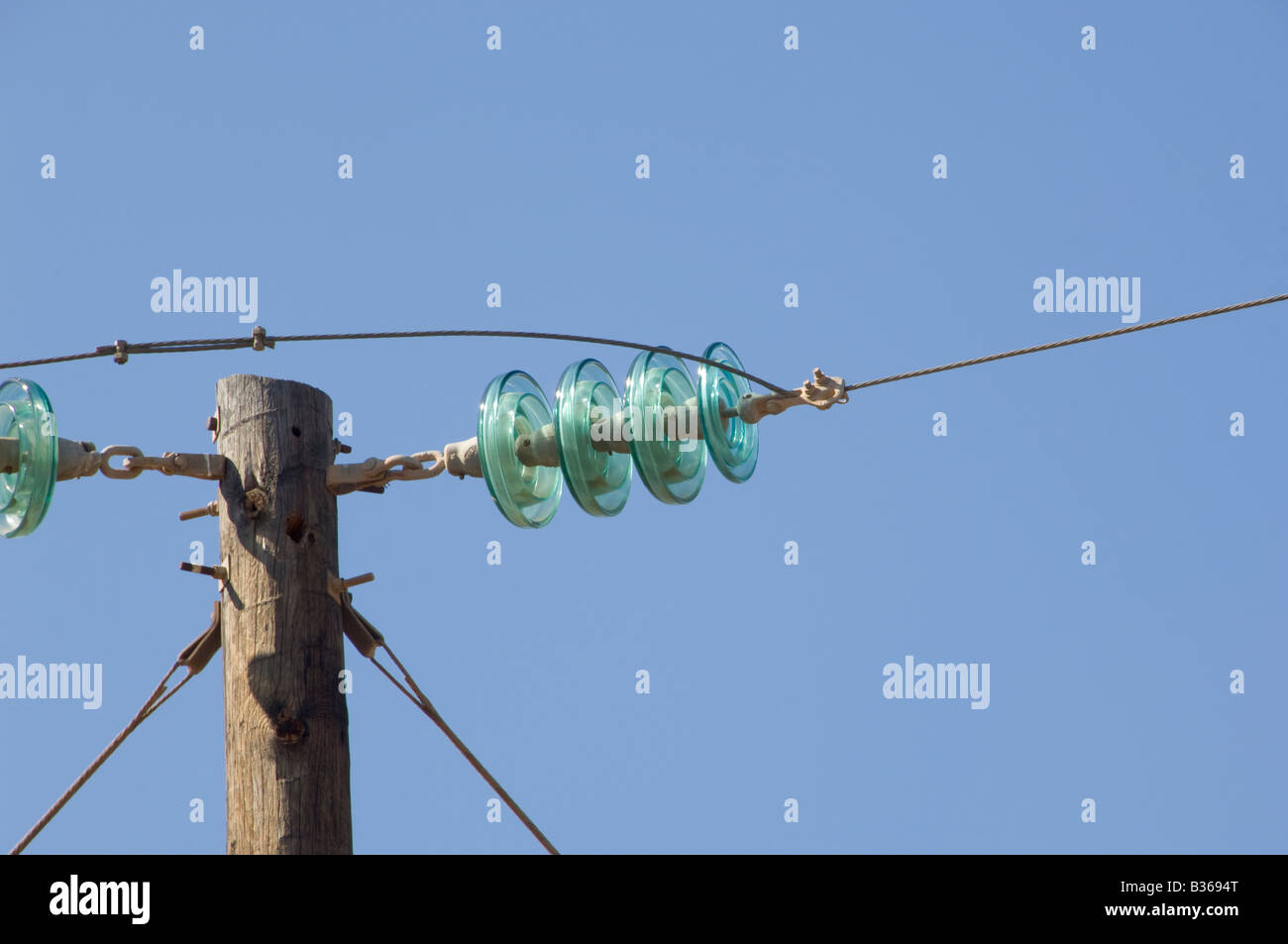 Glass Insulator On Power Line High Resolution Stock Photography and